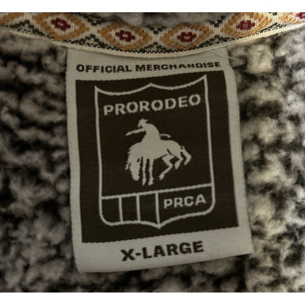 NFR 2019 Las Vegas PRORODEO Sherpa Pullover 1/4 Zip Fleece Grey XL PRCA - Picture 4 of 9